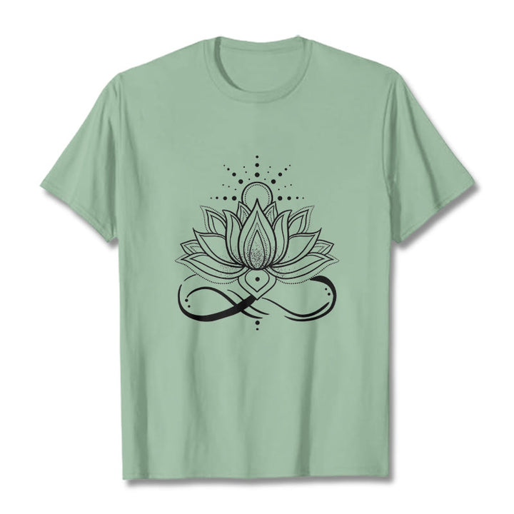 Buddha Stones蓮の花 太陽 デザイン Tシャツ - 淡い緑色 - 2XL - image 14