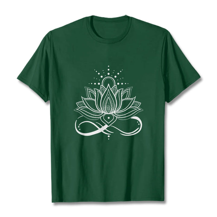Buddha Stones蓮の花 太陽 デザイン Tシャツ - フォレストグリーン - 2XL - image 0