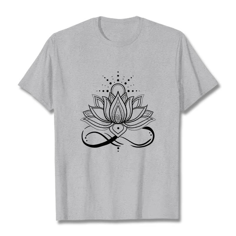 Buddha Stones蓮の花 太陽 デザイン Tシャツ - ライトグレー - 2XL - image 19
