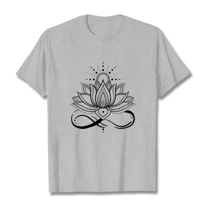Buddha Stones蓮の花 太陽 デザイン Tシャツ - ライトグレー - 2XL - image 19