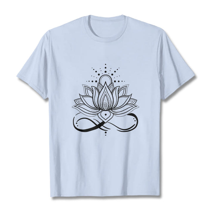 Buddha Stones蓮の花 太陽 デザイン Tシャツ - ライトシアン - 2XL - image 18