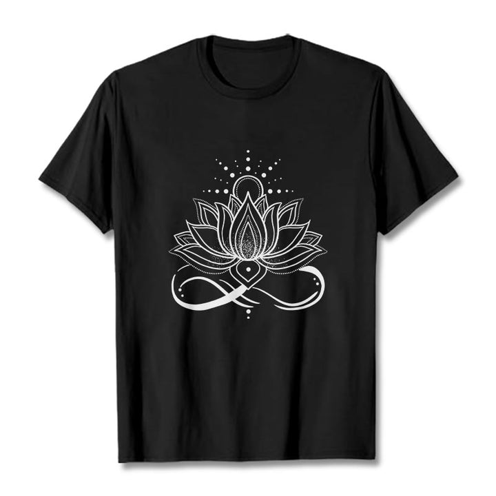 Buddha Stones蓮の花 太陽 デザイン Tシャツ - 黒 - 2XL - image 3