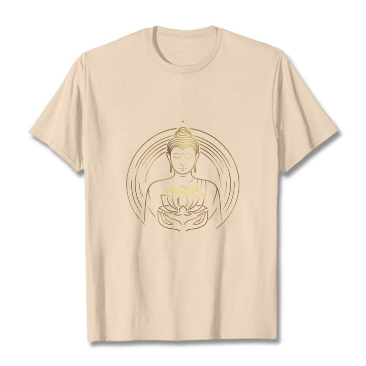 Buddha Stones蓮の花を持つ黄金の仏像 Tシャツ - ビスク - 2XL - image 8