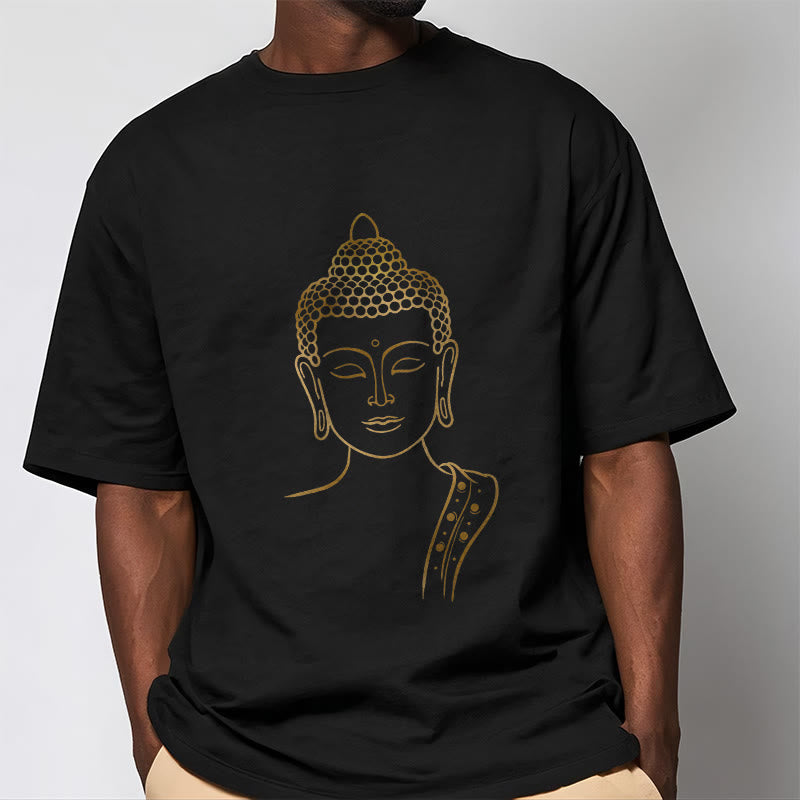 Buddha Stones黄金の仏陀の深い瞑想Tシャツ - image 7