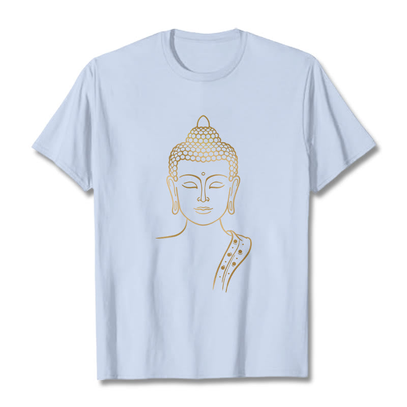 Buddha Stones黄金の仏陀の深い瞑想Tシャツ - ライトシアン - 2XL - image 19