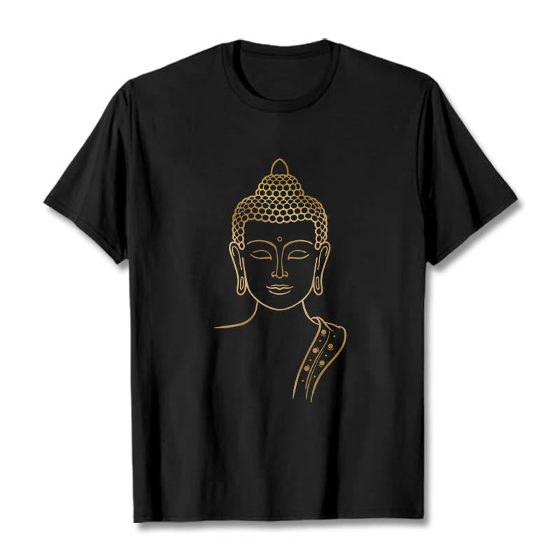 Buddha Stones黄金の仏陀の深い瞑想Tシャツ - 黒 - 2XL - image 6