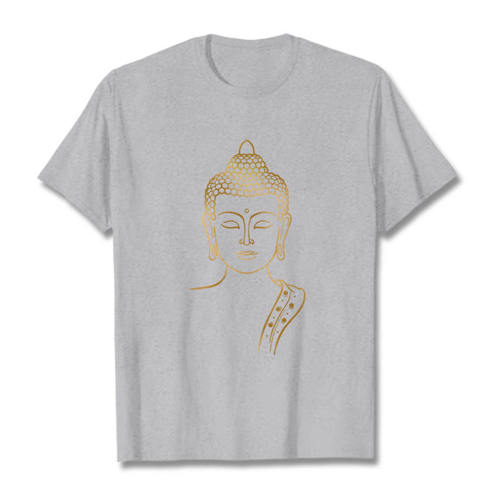 Buddha Stones黄金の仏陀の深い瞑想Tシャツ - ライトグレー - 2XL - image 19