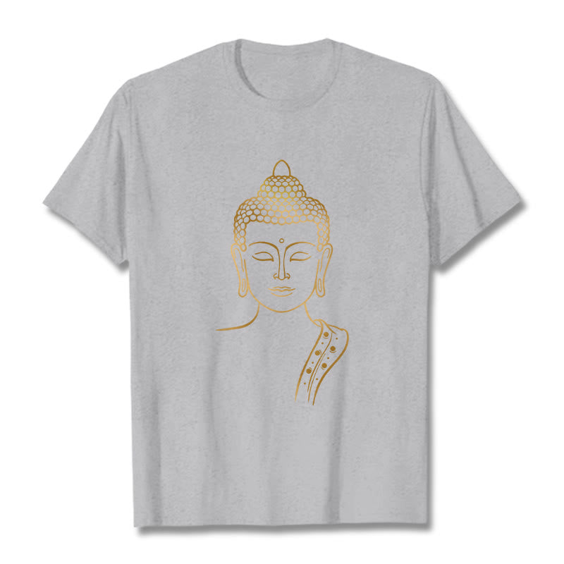 Buddha Stones黄金の仏陀の深い瞑想Tシャツ - ライトグレー - 2XL - image 20