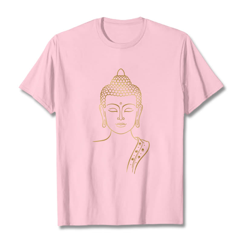 Buddha Stones黄金の仏陀の深い瞑想Tシャツ - ライトピンク - 2XL - image 12