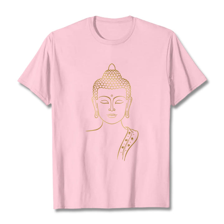 Buddha Stones黄金の仏陀の深い瞑想Tシャツ - ライトピンク - 2XL - image 12