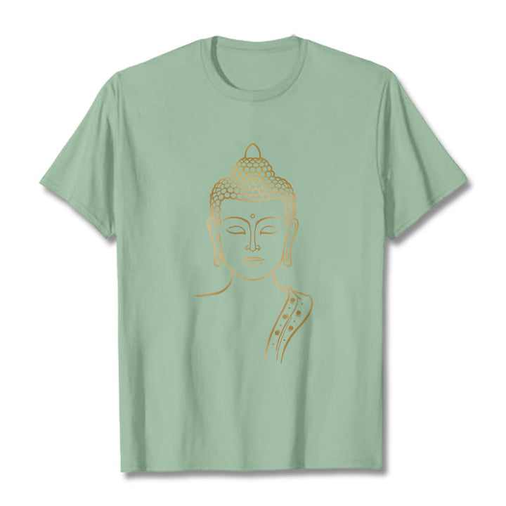 Buddha Stones黄金の仏陀の深い瞑想Tシャツ - 淡い緑色 - 2XL - image 14