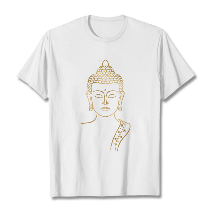Buddha Stones黄金の仏陀の深い瞑想Tシャツ - 白 - 2XL - image 4