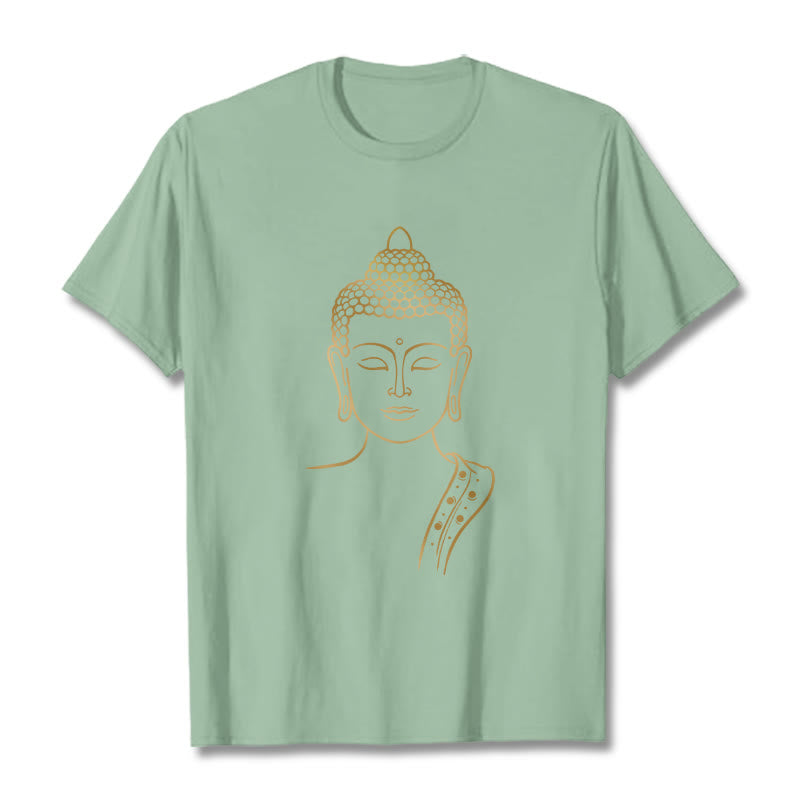 Buddha Stones黄金の仏陀の深い瞑想Tシャツ - ペールグリーン - 2XL - image 15