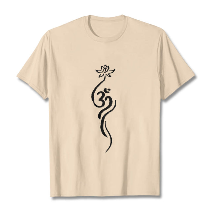 Buddha Stonesと蓮の花のオームデザインTシャツ - ビスク - 2XL - image 9