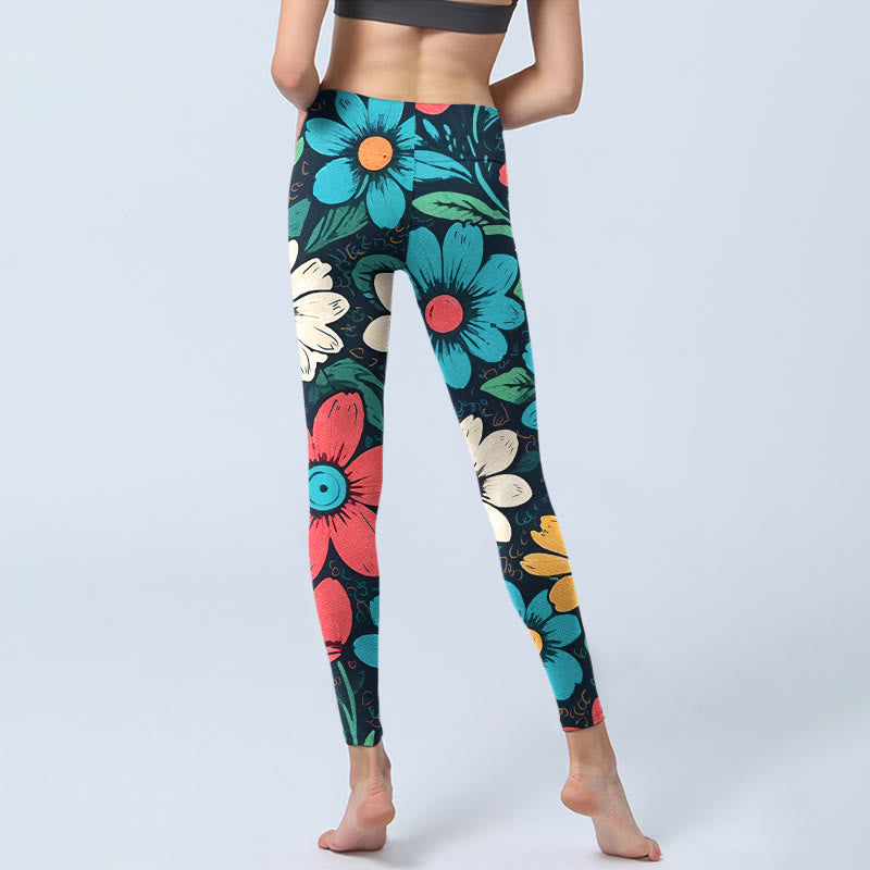 Buddha Stonesのカラフルな花柄プリントジムレギンスレディースヨガパンツ - image 7