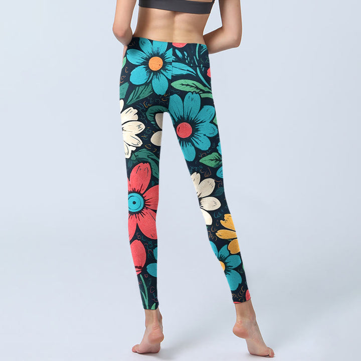Buddha Stonesのカラフルな花柄プリントジムレギンスレディースヨガパンツ - image 7