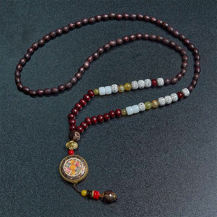 Buddha Stonesチベット手作りウッドビーズオーム・マニ・パドメ・フムサマンタバドラ菩薩純度ネックレスペンダント - image 11