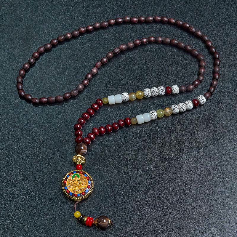 Buddha Stonesチベット手作りウッドビーズオーム・マニ・パドメ・フムサマンタバドラ菩薩純度ネックレスペンダント - image 12