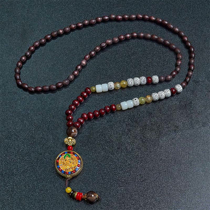 Buddha Stonesチベット手作りウッドビーズオーム・マニ・パドメ・フムサマンタバドラ菩薩純度ネックレスペンダント - image 12