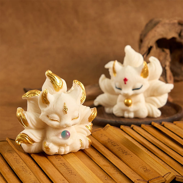 Buddha Stones九尾の狐の彫刻 象牙 フルーツスタンド ホームデコレーション - image 6