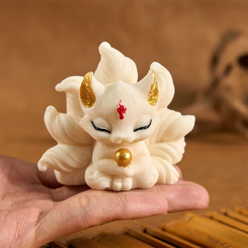 Buddha Stones九尾の狐の彫刻 象牙 フルーツスタンド ホームデコレーション - image 9