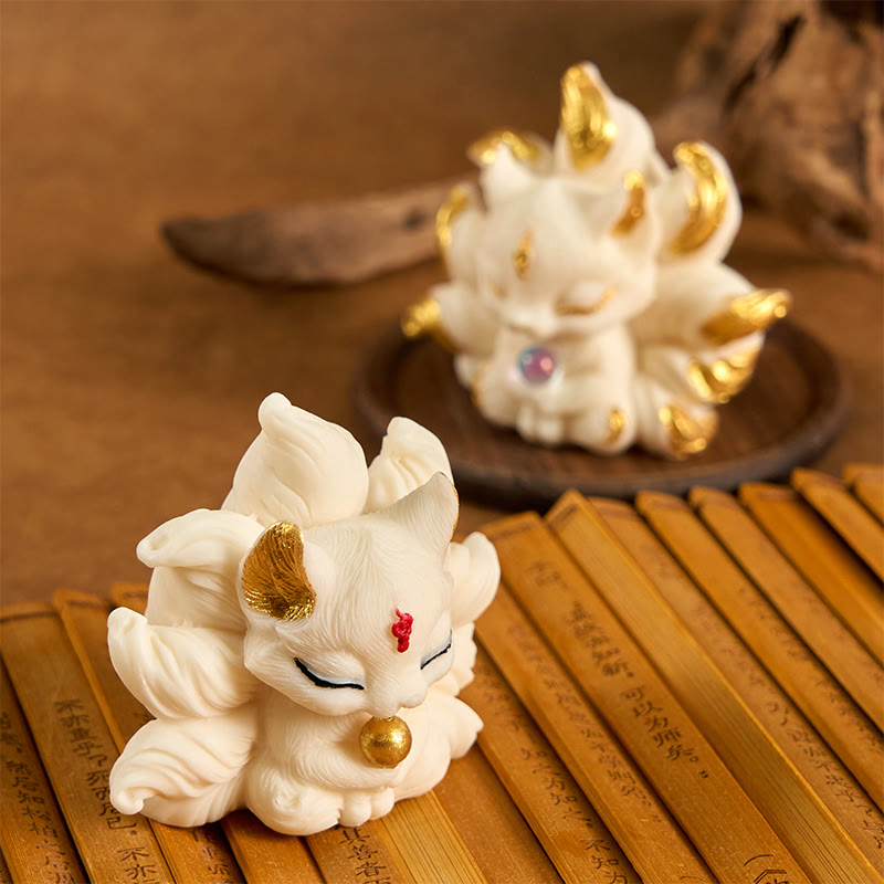 Buddha Stones九尾の狐の彫刻 象牙 フルーツスタンド ホームデコレーション - image 7