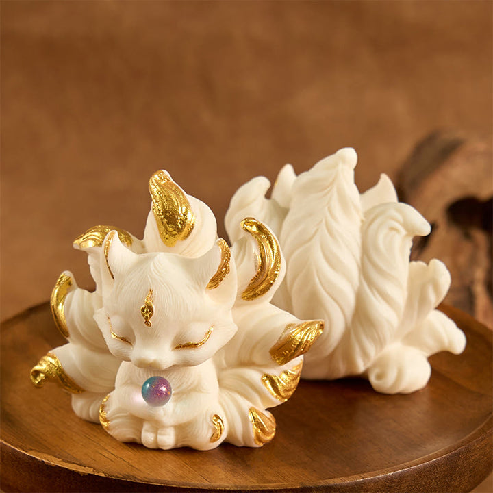 Buddha Stones九尾の狐の彫刻 象牙 フルーツスタンド ホームデコレーション - image 4