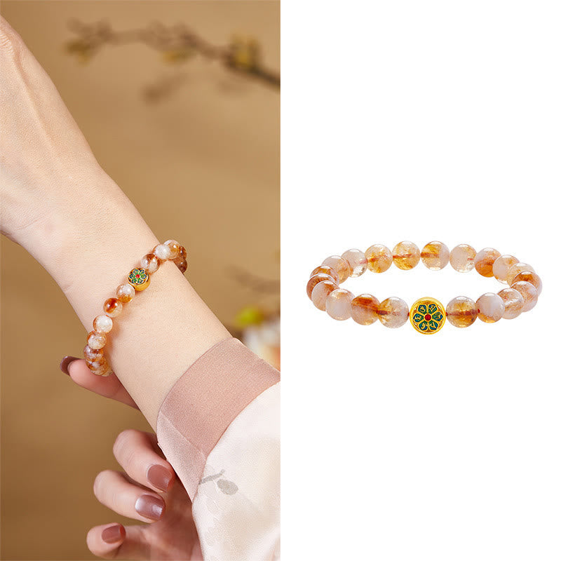 Buddha Stones999スターリングシルバー シトリンオーム・マニ・パドメ・フム守護ブレスレット