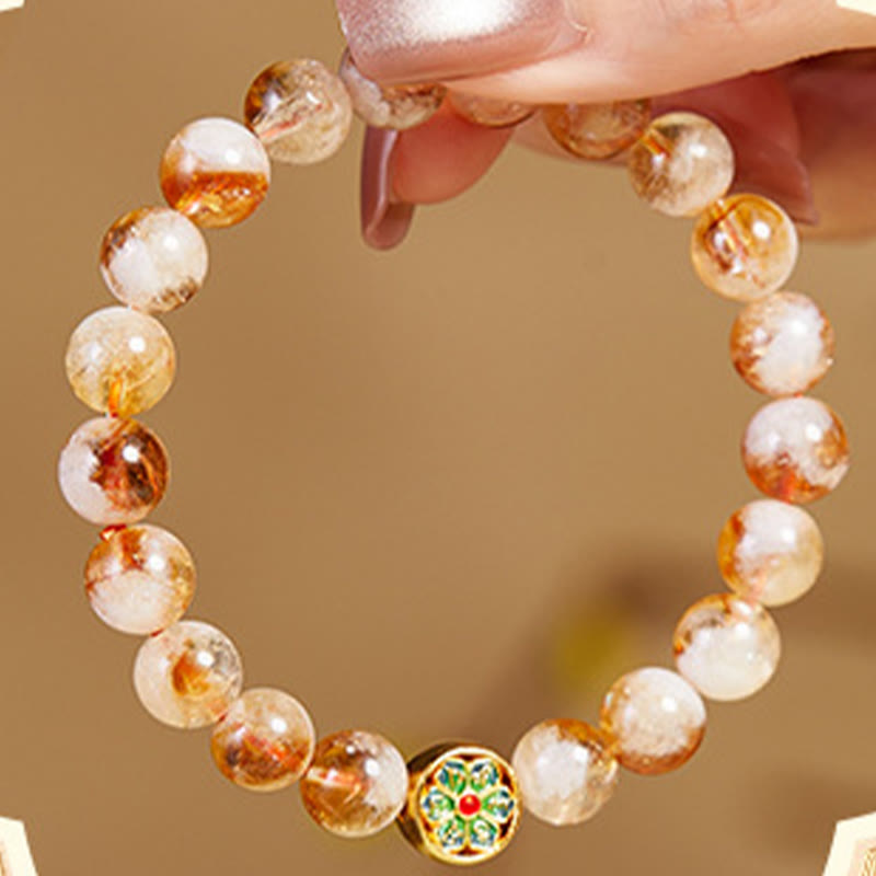 Buddha Stones999スターリングシルバー シトリンオーム・マニ・パドメ・フム守護ブレスレット
