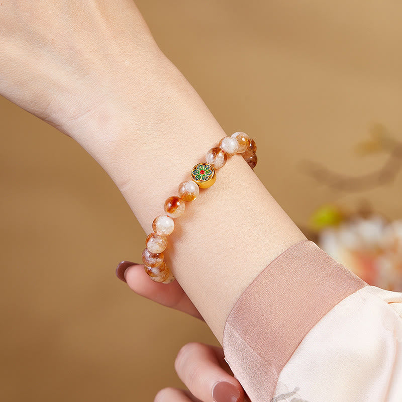 Buddha Stones999スターリングシルバー シトリンオーム・マニ・パドメ・フム守護ブレスレット