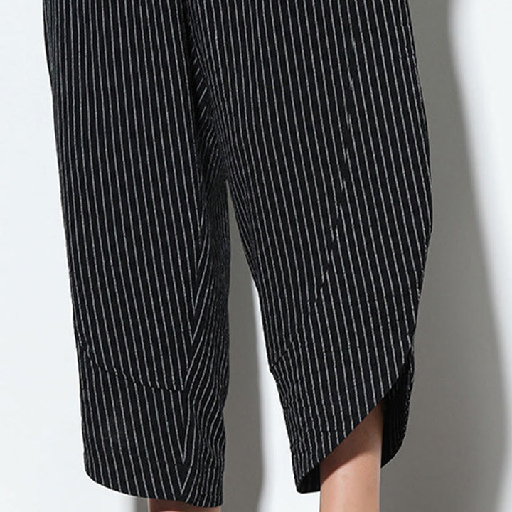 Buddha Stonesサマーストライプ柄 ドローストリング コットンリネン メンズ 7-8丈 ハーレムパンツ ポケット付き - image 21