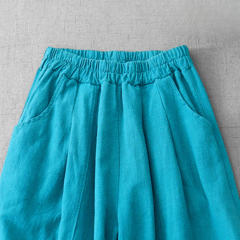 Buddha Stonesカジュアル 無地 7-8丈 レディース コットンリネン ハーレムパンツ ポケット付き - image 12