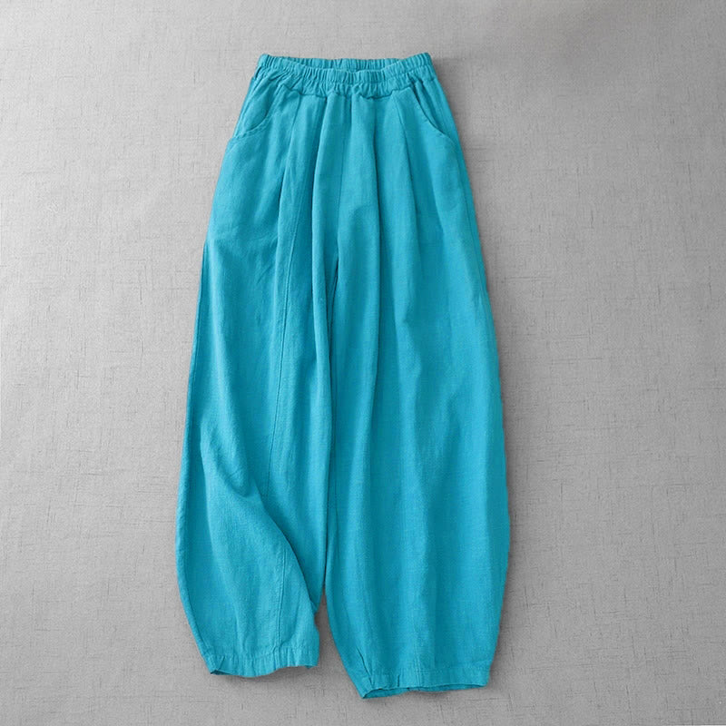 Buddha Stonesカジュアル 無地 7-8丈 レディース ハーレムパンツ ポケット付き - ダークターコイズ - US8-10，UK/AU12-14，EU40-42 (2XL) - image 11
