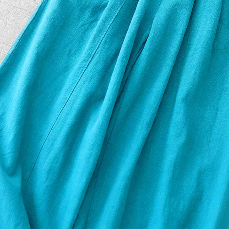 Buddha Stonesカジュアル 無地 7-8丈 レディース コットンリネン ハーレムパンツ ポケット付き - image 16