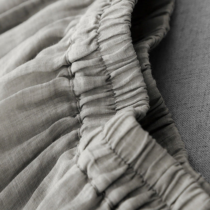 Buddha Stones通勤用 無地 レース刺繍デザイン コットン レディース ワイドレッグ クロップドパンツ ポケット付き - image 10