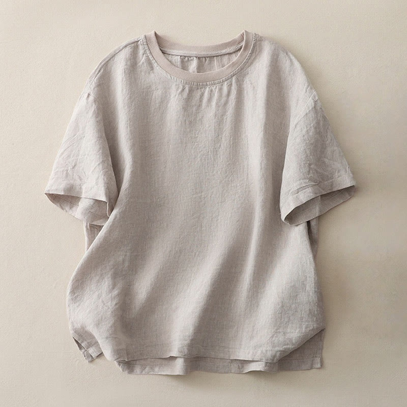 Buddha Stonesプレーンステッチクルーネックデザインレディースポリエステル半袖シャツ - ライトグレー - US14、 UK/AU18、 EU46 (2XL) - image 24