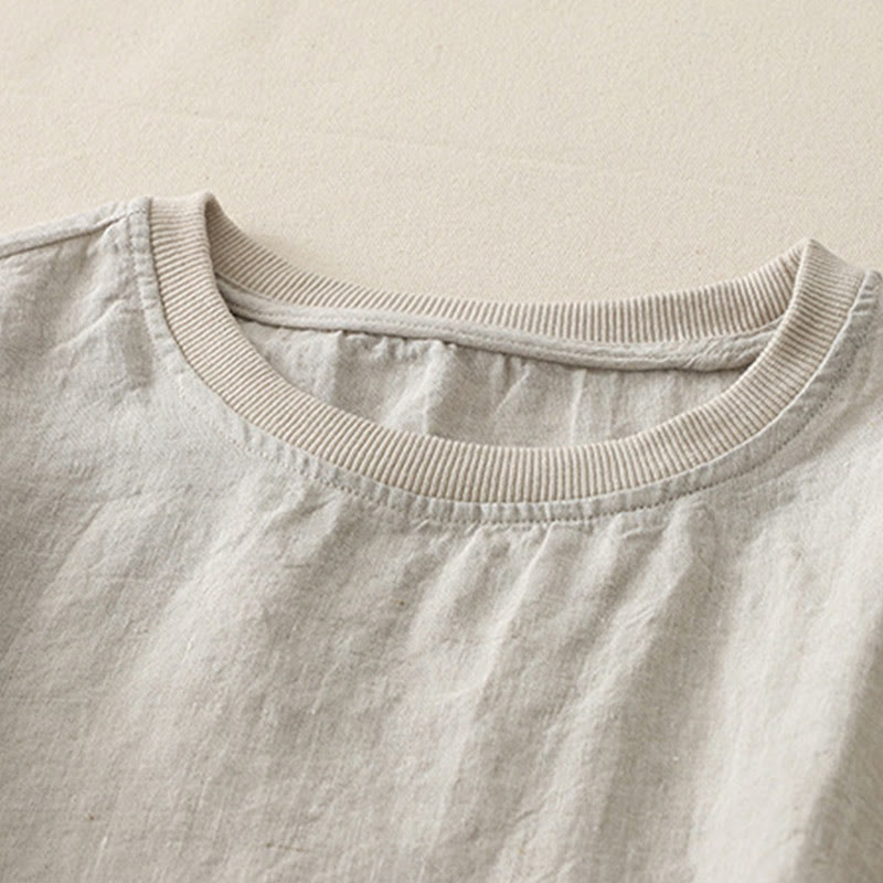 Buddha Stonesプレーンステッチクルーネックデザインレディースポリエステル半袖シャツ - image 26