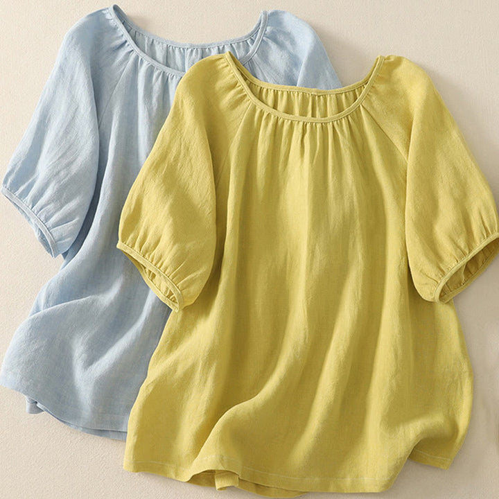 Buddha Stonesカジュアル サマー 無地 クルーネック コットン レディース 半袖 Tシャツ - image 11