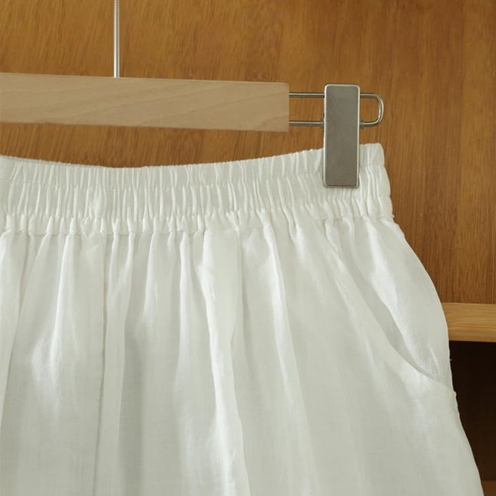 Buddha Stones通勤用 ピュアカラー シンプルデザイン レディース アンクル丈 ハーレムパンツ ポケット付き - image 9