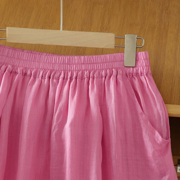 Buddha Stones通勤用 ピュアカラー シンプルデザイン レディース アンクル丈 ハーレムパンツ ポケット付き - image 17