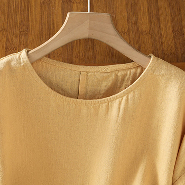 Buddha Stonesカジュアル サマー 無地 クルーネック レディース コットン 半袖 Tシャツ - image 10