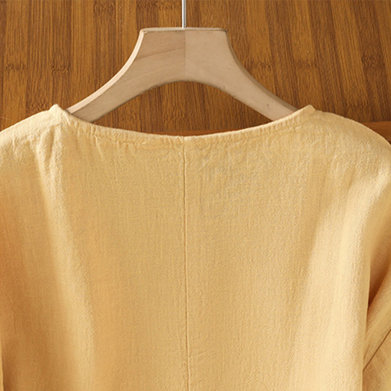 Buddha Stonesカジュアル サマー 無地 クルーネック レディース コットン 半袖 Tシャツ - image 11