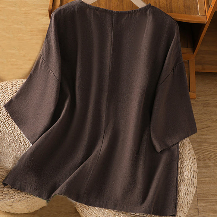 Buddha Stonesカジュアル サマー 無地 クルーネック レディース コットン 半袖 Tシャツ - image 15