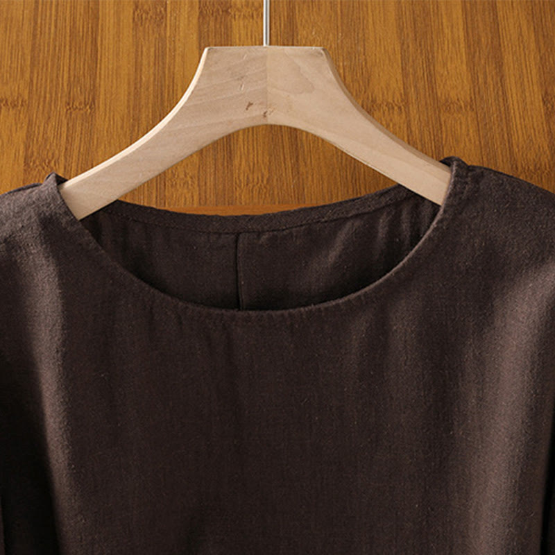 Buddha Stonesカジュアル サマー 無地 クルーネック レディース コットン 半袖 Tシャツ - image 17