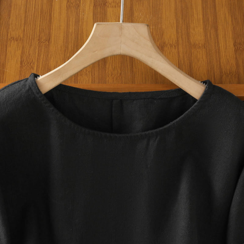 Buddha Stonesカジュアル サマー 無地 クルーネック レディース コットン 半袖 Tシャツ - image 22