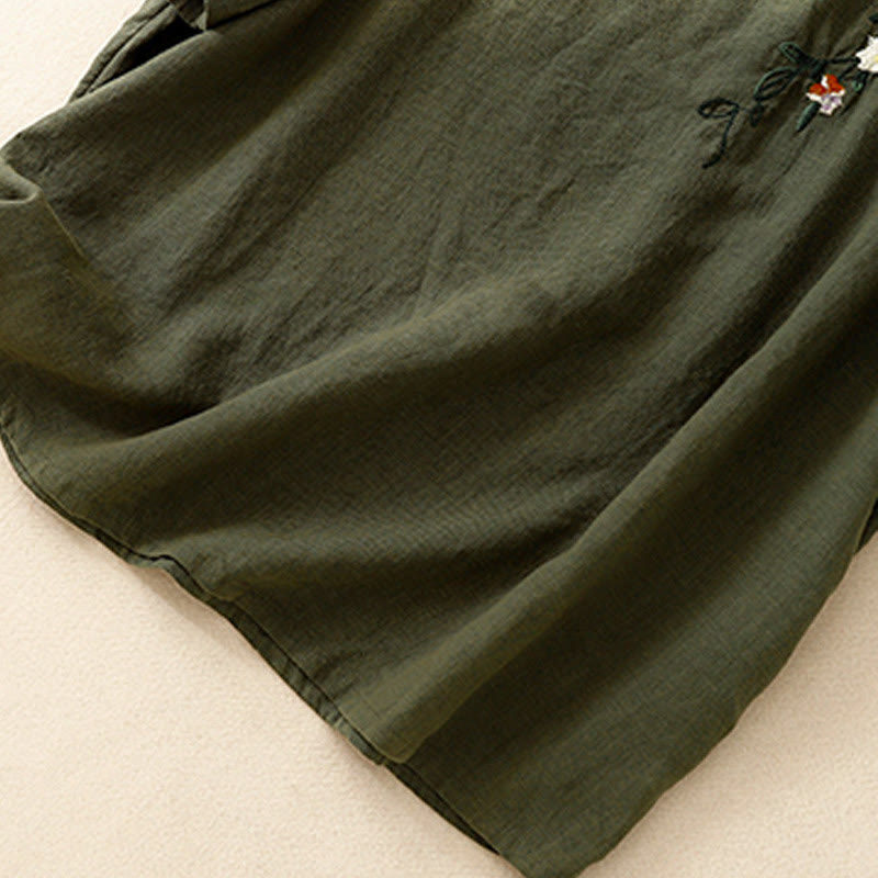 Buddha Stonesカジュアル サマー 刺繍 クルーネック レディース コットン 半袖 Tシャツ