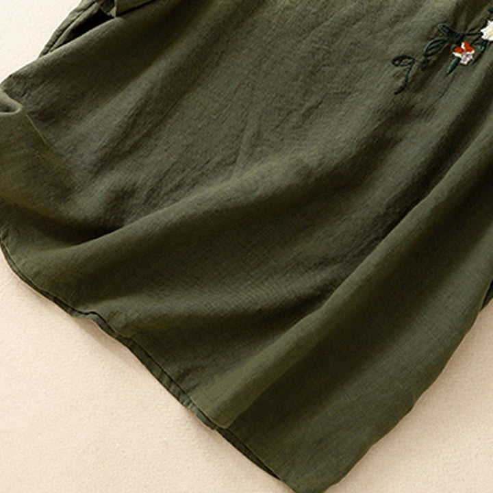 Buddha Stonesカジュアル サマー 刺繍 クルーネック レディース コットン 半袖 Tシャツ
