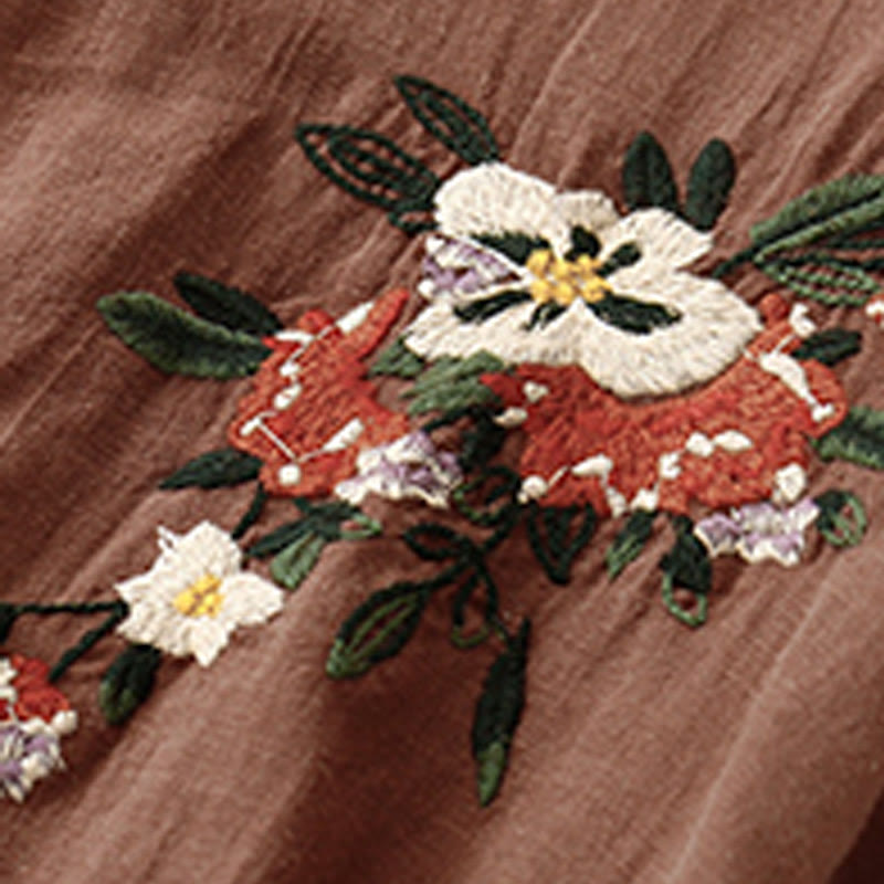 Buddha Stonesカジュアル サマー 刺繍 クルーネック レディース コットン 半袖 Tシャツ - image 25