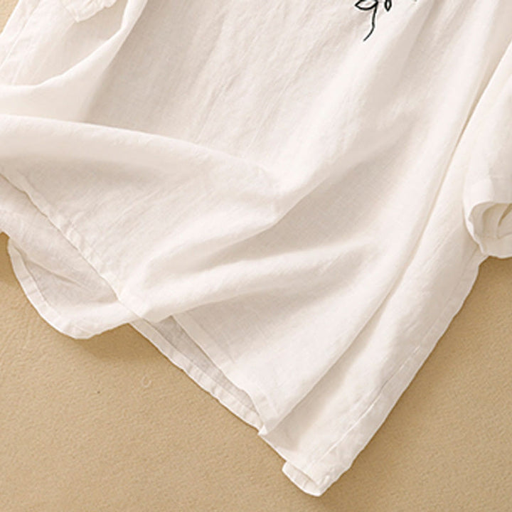 Buddha Stonesカジュアル サマー 刺繍 クルーネック レディース コットン 半袖 Tシャツ - image 14