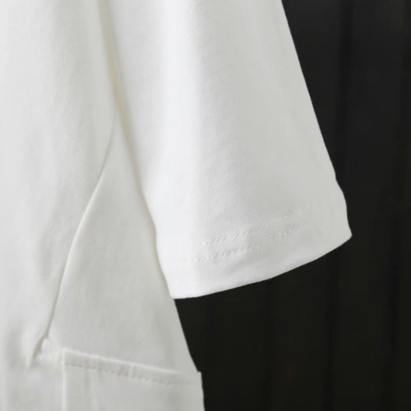 Buddha Stonesカジュアル ルーズ サマー 無地 クルーネック レディース コットン 半袖 Tシャツ - image 10